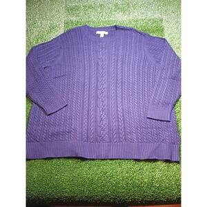 Cozy & Stylish Amazon Essentials Navy Cable Knit Sweater 5X NWT